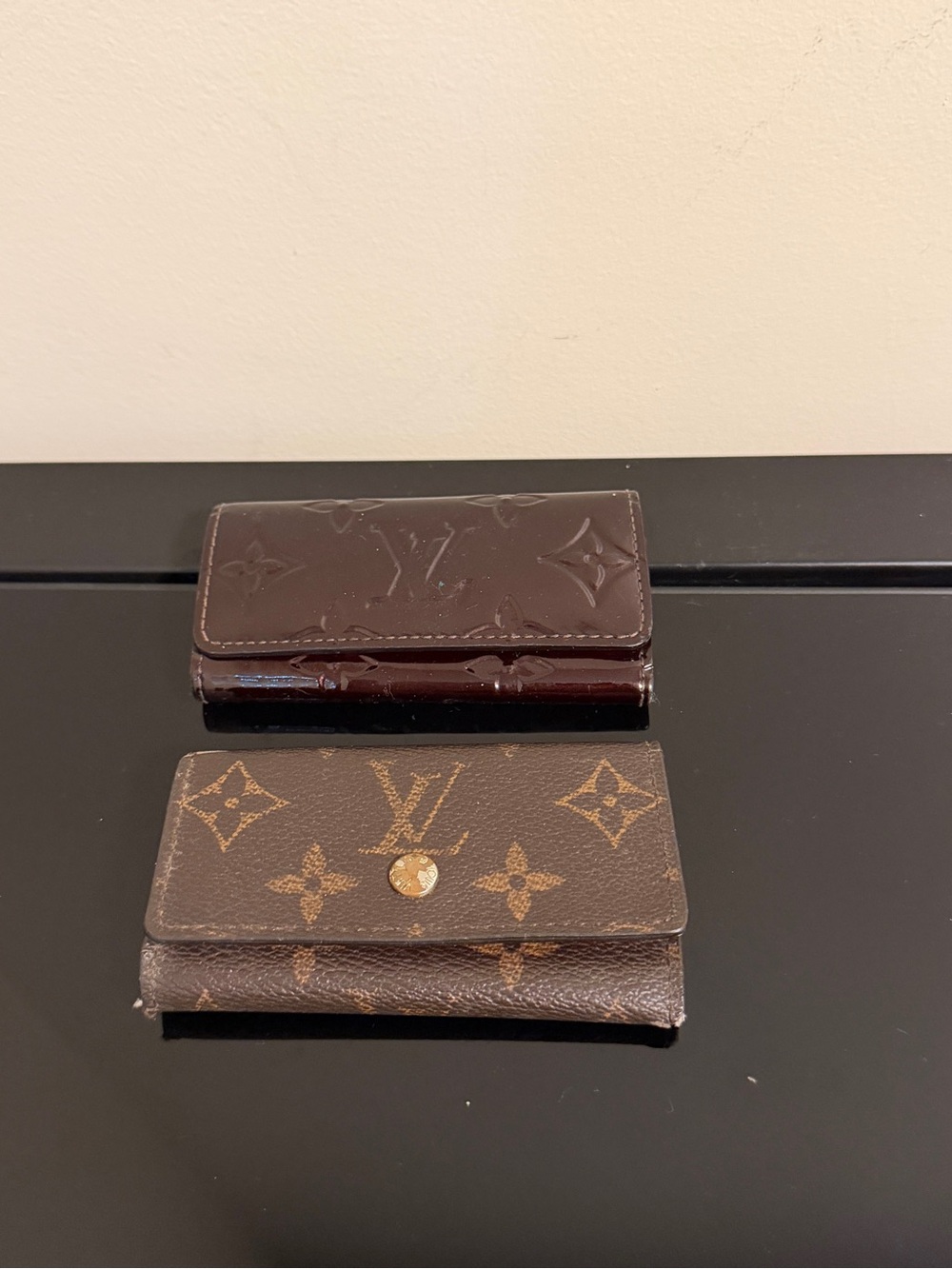 Louis Vuitton Monogram & Patent Leather Key Wallet Holder Bundle Authentic